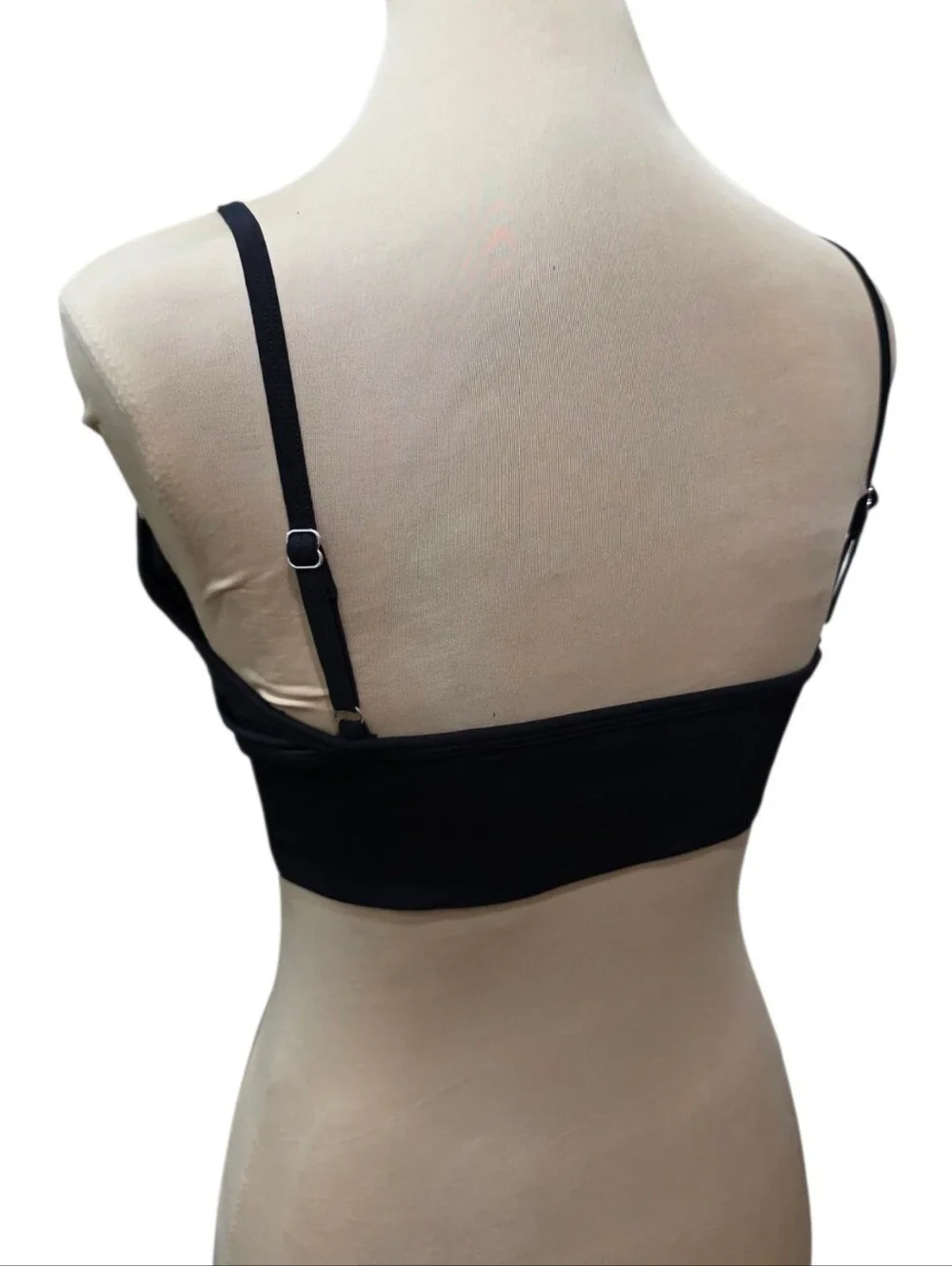 ALO Yoga Black V-Neck Longline Sports Bra Bralette Adjustable Straps Size S